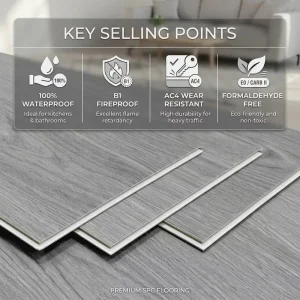 Modern Water Resistant SPC Flooring 6mm Wood Pattern Luxury Vinyl Plank Floor for Commercial Residential Use
