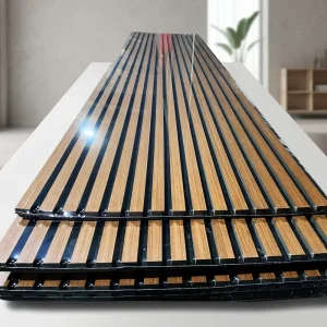 Modern Wood Acoustic Panel NRC 0.8 MDF Board for Living Room Bedroom & Hall Wall or Ceiling Mount with 3D Model Design