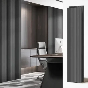 Modern Wood Slat Acoustic Panels Black Oak Akupanel Sound Absorbing Panels for Home Office Wall and Ceiling Decor
