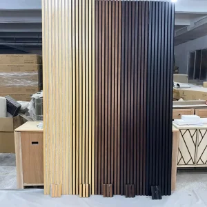 Modern Wooden Acoustic Slat Panel for Living Room Bedroom Hotel Hospital Eco Friendly Soundproof Wall Panel