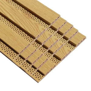 Modern Wooden Slat Acoustic Panels Waterproof & Fireproof Soundproofing for Hall Hotel Hospital Home Office & Cinema