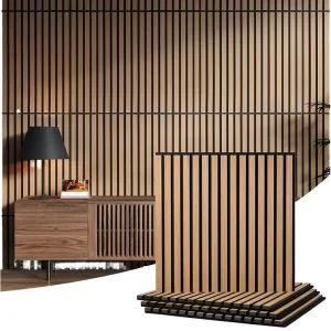 Modern Wooden Soundproof Wood Slat Acoustic Panels Easy Installation Interior Decoration Living Room Hotel Warehouse
