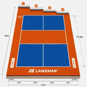 Modified Acrylic Acid PVC Pickleball Flooring Roll Mats for Indoor and Outdoor Tennis Courts