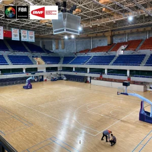 Modular Hardwood Flooring System for Indoor Basketball Badminton Courts Multi Purpose Sports Facilities Eco Friendly Shock