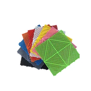 Modular Heavy-Duty Anti-Slip Plain Interlocking PVC Garage Floor Tiles Industrial Vinyl PP Plastic Indoor Flooring Mats