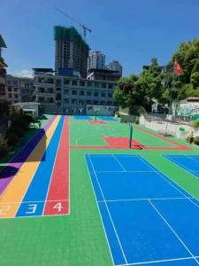 Modular Interlocking PP Sports Flooring Portable Pickleball Tennis Badminton Netball Court Tiles Weather Resistant Anti UV