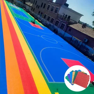 Modular Outdoor Sports Flooring Football Basketball Interlocking Weather Resistant PP Tennis Courts Mobile Multi Court Floor Mat