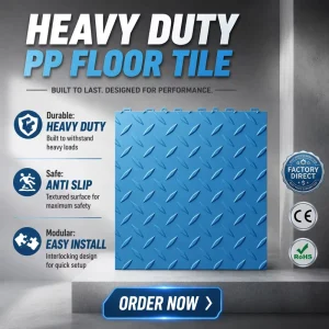 Modular PP Interlocking Floor Tiles 18mm Modern Plastic Garage Gym Basement Courtyard Indoor Waterproof Anti-Slip Anti-Scratch