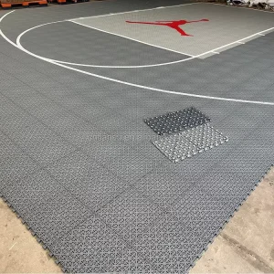 DIY Outdoor Interlocking Basketball Court Floor Tiles, 24 x 26 ft, 624 Pieces