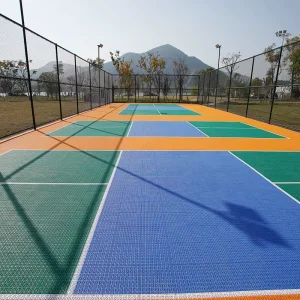 Modular PP TPE Interlocking Removable Plastic Tiles for Outdoor Pickleball Court