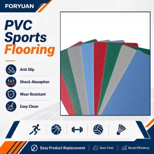 Moisture Resistant Low Maintenance Commercial Roll Outdoor Indoor Pvc Sports Flooring for Sports Facility Projects