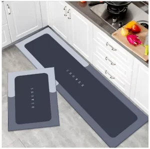Morden 2-Pcs Set Quick Dry Cushioned Comfort Standing Kitchen Floor Mats Non-Slip Absorbent Washable Soft Rubber Rug