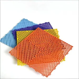 Multi-Purpose Anti-Slip Waterproof Wear-Resistant PP Polypropylene Click-Interlocking Square Plain Plastic Shower Room and Garage Flooring