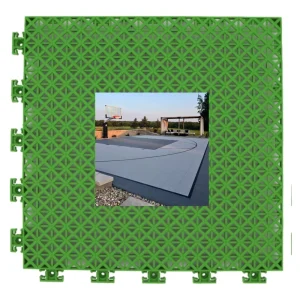 Multi-Purpose Modular Interlocking Plastic Sport Court Tiles for Basketball, Anti-Slip Elastic Pad, Indoor/Outdoor