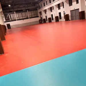 Multi purpose PVC Sports Flooring Volleyball Court Mat CE Certified Fire Resistant Embossed Surface Foam Base