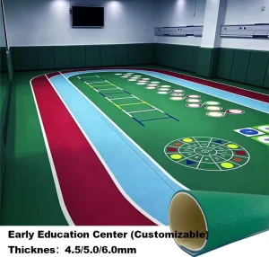 Multi sport Court Flooring PVC Vinyl Roll Modern Eco Friendly Non slip Indoor Sports Gym School Basketball Badminton Training