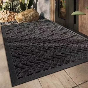 Multifunctional Customizable Striped Solid Color Anti Slip Entry Mat Home Water Absorbing PVC Backed