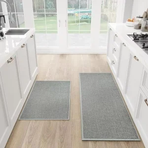 Multipurpose Washable Chenille Kitchen Runner Mat Set 2pcs Non-Slip Floor Mats