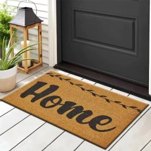 Natural Coir Entrance Mat, Handmade Coconut Fiber, Outdoor, Non-Slip PVC-Coated Backing