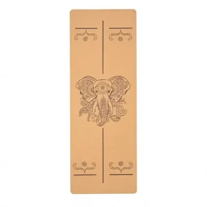 Natural Cork Yoga Mat for Fitness Gym and Home Exercise with Carrying Strap and Bag 0.45cm Thick 183x68cm