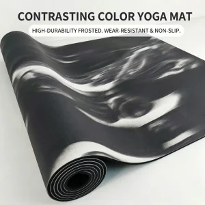 Natural Rubber 5mm Color-Blocked Yoga Mat Non-Slip Sweat-Absorbent Wear-Resistant Professional Shock-Absorbing Exercise Mat