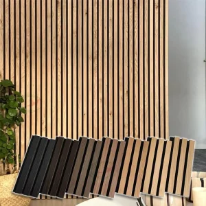 Natural Veneer Acoustic Panels Soundproof Wood Slat Panel Eco Friendly Decorative Acoustic Wall Panel