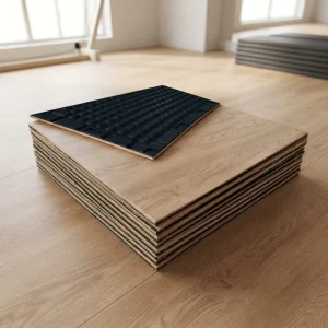 New Arrival Anti-slip Shock-absorbing PVC Rubber Floor Tiles Cutting Shore 60-65 for Library Apartment Quiet Environment