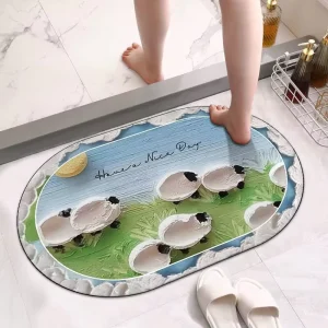 New Luxurious Anti Non-Slip Absorbent Bath Rug Set 3D 5D Door Floor Mats Diatom Mud for Washroom Bathroom