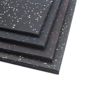 Noise-Absorbing Rubber Exercise and Fitness Mat Tiles