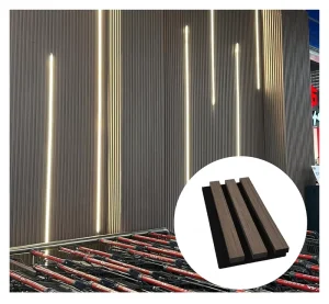Noise Cancelling & Absorbing Wooden Panels 3D Fluted Modern Acoustic Wood Slat Wall Panels
