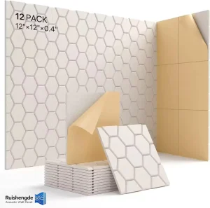 Noise Control Honeycomb PET Felt Acoustic Wall Panel Self Adhesive Polyester Fiber Soundproof Decorative Wall Tiles