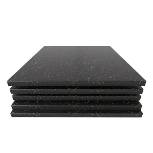 Noise-Reducing Shock-Absorbing Rubber Floor Tile Mats for Fitness Gyms