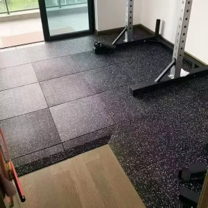 Noise-Reducing Shock-Absorbing Rubber Gym Floor Tiles for Fitness