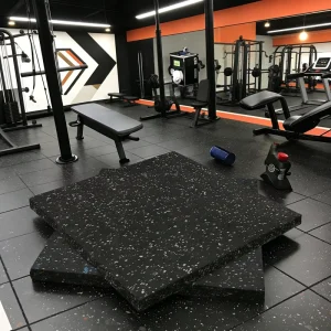 Noise-Reducing Wear-Resistant Easy-Clean Interlocking Commercial Gym Floor Mat