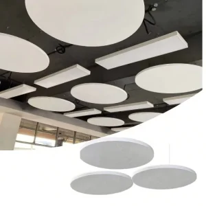 Noise Reduction Acoustic Ceiling Panel Acoustic Cloud Lightweight Easy Install Ceiling Panels 1200*1200x40mm False Fiberglass