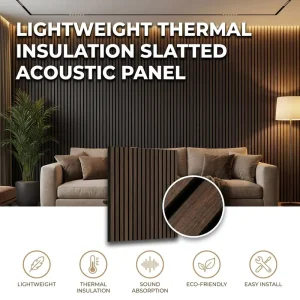 Noise Reduction Lightweight Thermal Insulation Slatted Acoustic Panel Wood veneer Slat Wall Panels Media Room / Home / Office
