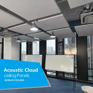 Noise Reduction Suspended Ceiling Panel Acoustic Cloud Lightweight Easy Install Acoustic Cloud Ceiling Panels 4*4ft Suspension