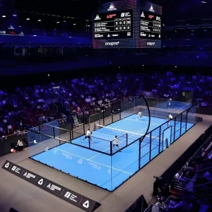 Non-Destructive Padel Court Full Panoramic Mobile Glass Court Fixed on Steel Plates No Floor Drilling Required for Sports Halls