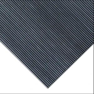 Non Skid Anti Slip Black Wide Ribbed Rubber Mats Flooring Mats