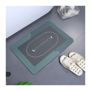 Non Slip Diatomite Bath Mat Custom Logo Water Absorbent Bath and Toilet Mat Set Rubber Backing