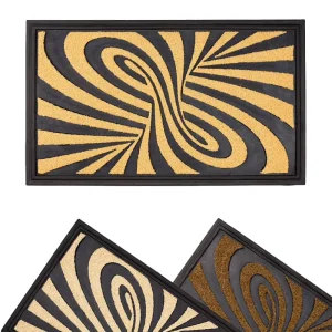 Non-Slip Embossed Polyester Commercial Entryway Floor Mat with Water-Resistant Rubber Backing Custom Size