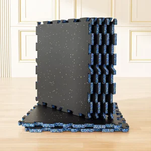Non-Slip Interlocking Rubber Tiles 15mm Soundproof Puzzle Fitness Gym Flooring Dual-Layer Shock-Absorbing