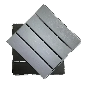 Non-Slip Interlocking Stone-Texture Pool Deck and Patio Tiles for Outdoor Use Over Concrete