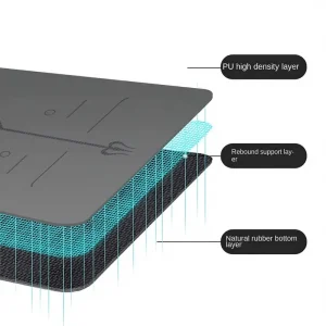 Non-Slip PU Rubber Yoga Mat 5mm 183cm Shock-Absorbing Sound-Insulating Fitness Mat