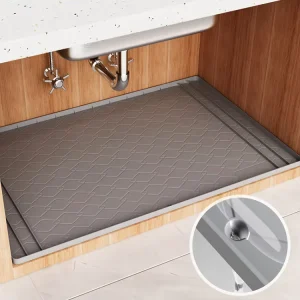Non-Slip Silicone Under Sink Mat Waterproof Drip Tray Cabinet Liner Protector