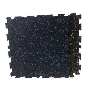 Non-Slip Speckled Rubber Interlocking Gym Floor Tiles for Weight Training