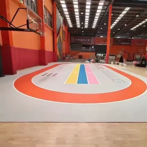 Non-Slip Waterproof 3D-Printed Thin PVC Gym Sports Exercise Mat for Volleyball Basketball Badminton Dance Room Flooring