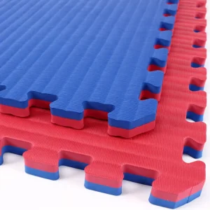 Non-Slip Waterproof Interlocking EVA Martial Arts Mat, 100 x 100 x 2.5cm, 5 Lines, for Karate, Taekwondo, and Judo