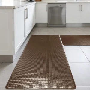 Non-Slip Waterproof Oil-Absorbing PU Rectangular Kitchen Floor Mat Woven Design