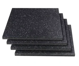 Non-Toxic Black and White Rubber Gym Flooring, 15-30 mm, Protective Sports Flooring